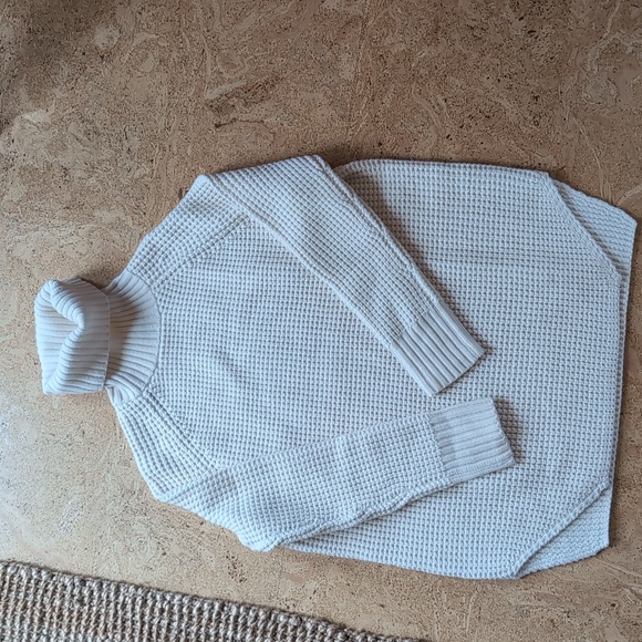 Hatch maternity waffle turtleneck sweater 100% merino wool - Picture 2 of 9